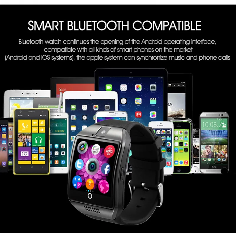 Шагомер многофункциональные умные спортивные часы для мужчин Q18 Bluetooth Сенсорный