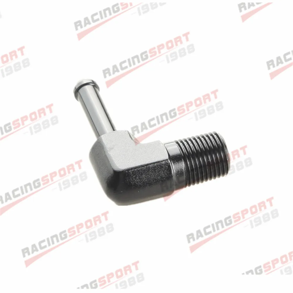 90 градусов 1/8 &quotNPT до 3/16&quot Барб адаптер фитинг алюминиевый черный | Автомобили и
