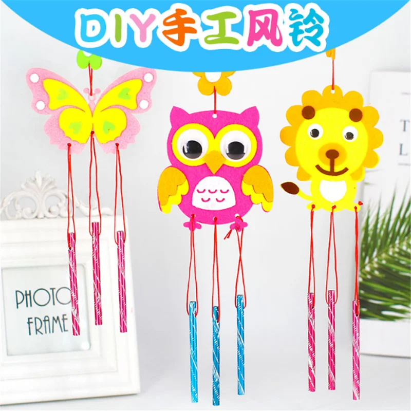 Детские DIY колокольчики, ветряные колокольчики, Обучающие игрушки-головоломки, наборы для рукоделия, в случайном порядке