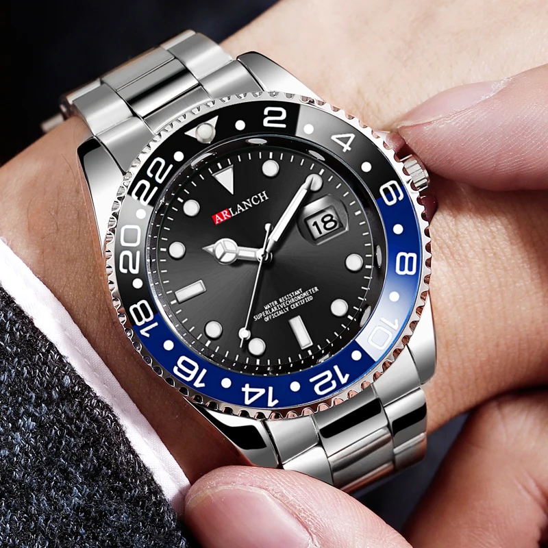 Мужские роскошные часы, брендовые, Rolexable, водонепроницаемые, модные, простые, аналоговые, кварцевые наручные часы, браслет из нержавеющей стали, часы Relogio