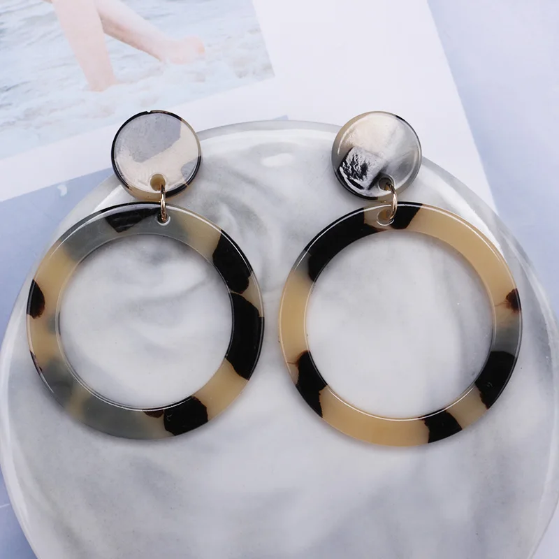 Новые Модные леопардовые серьги капли уникальные преувеличенные геометрические