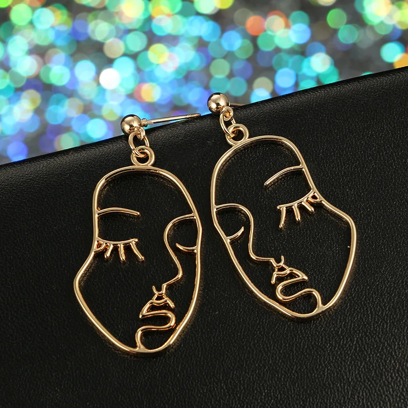 Серьги капельки с абстрактным рисунком для женщин и девочек модные корейские