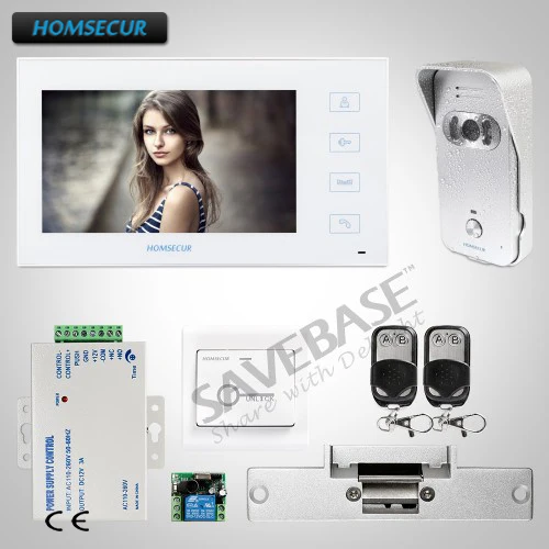 HOMSECUR 7 &quotHands free видео дверь система телефонных звонков с ИК ночного видения Strike
