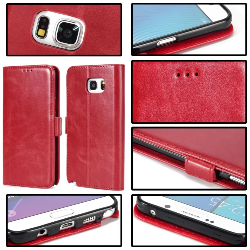 Для Coque Samsung Galaxy Note 5 люкс Ретро Кожаный чехол для Fundas Note5 N9200 карты бумажник Винтаж