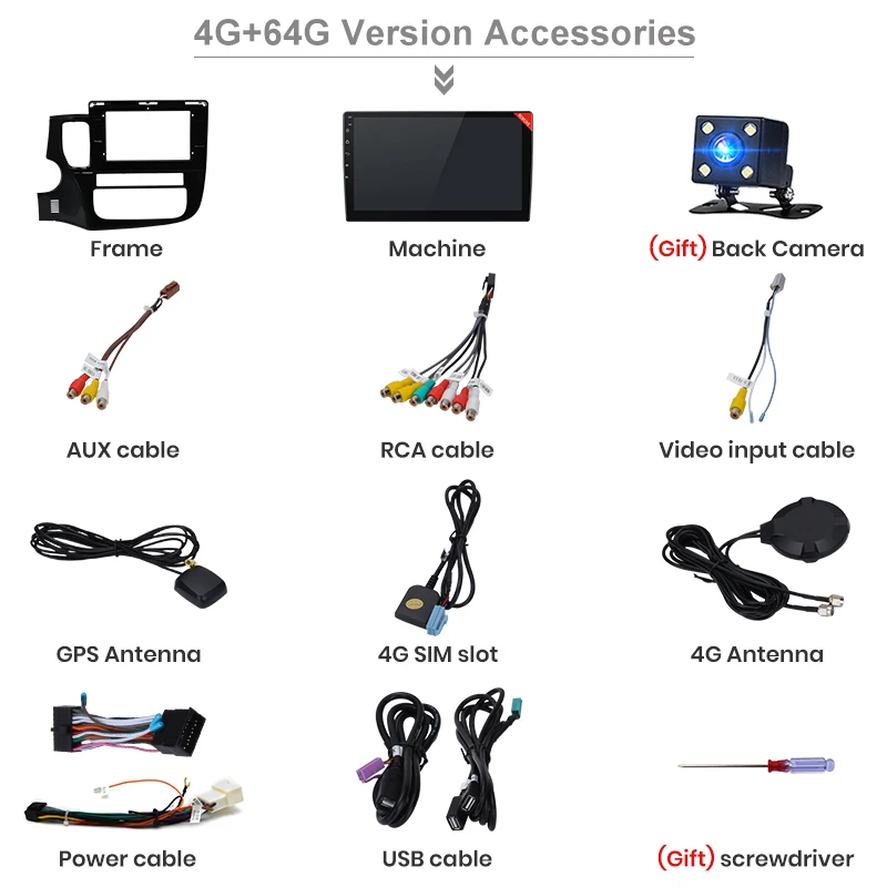 AWESAFE 2Din Android 8,1 4+ 64G CarPlay gps Радио Аудио мультимедийный плеер для Mitsubishi Outlander 3 2012 2 Din без DVD