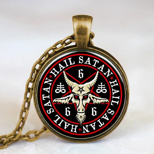 Ожерелье с подвеской в стиле стимпанк красной козьей головой Satanism готическое