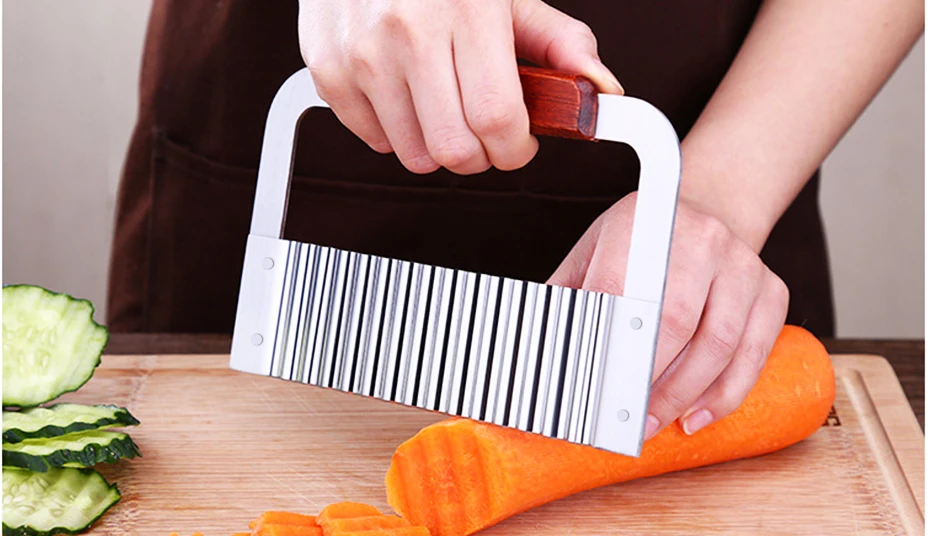 KONCO Crinkle резаки из нержавеющей стали волнистый картофель резак Crinkle режущий инструмент картофель фри ломтик овощерезка