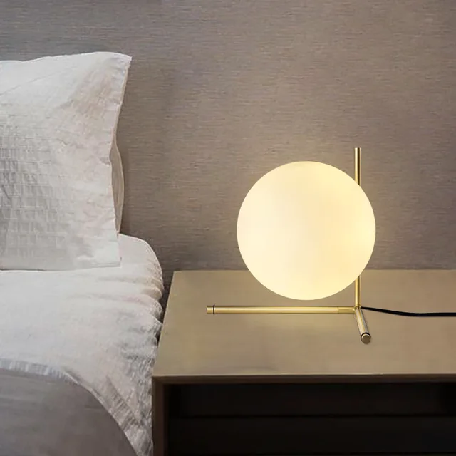 A Table lamp LukLoy современный шаровой Настольный светильник, настольная лампа для кухни, гостиной, спальни, прикроватный подвесной светильник, подвесной светильник - Цвет абажура: A Table lamp