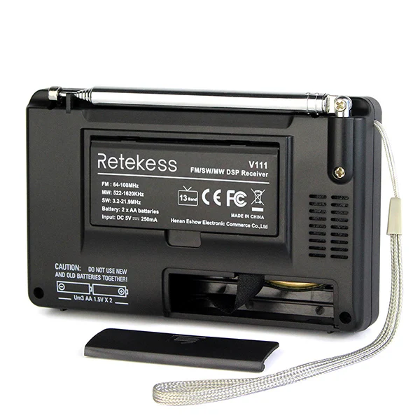 RETEKESS V111 Полнодиапазонный радио FM стерео/MW/SW DSP приемник мирового диапазона с синхронизацией будильник портативный радио черный F9201