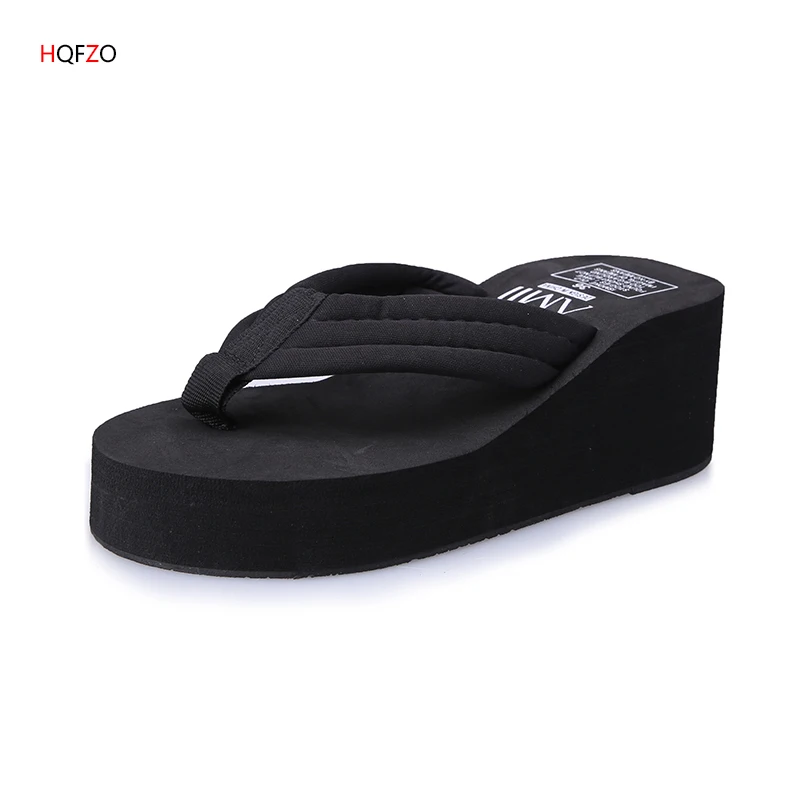 HQFZO Terlik/женские шлепанцы на платформе и высоком каблуке Chanclas Mujer Пляжные