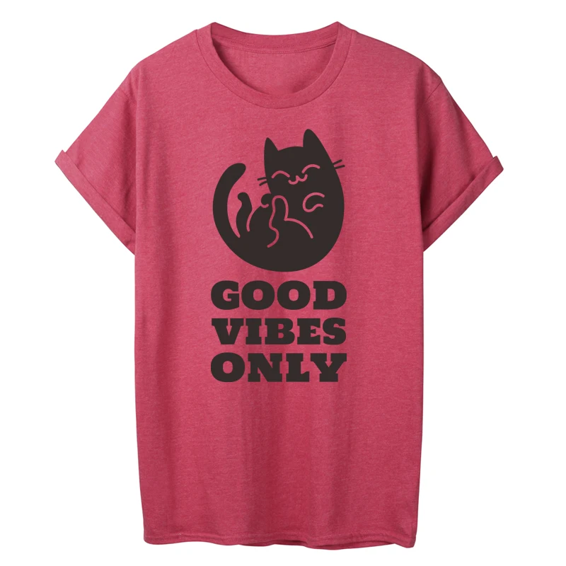 Женская футболка с надписью ONSEME Good Vibes Only летняя хлопковая коротким рукавом
