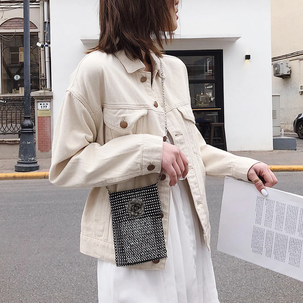 Роскошный женский клатч вечерние сумки с кристаллами сумка на плечо цепочкой