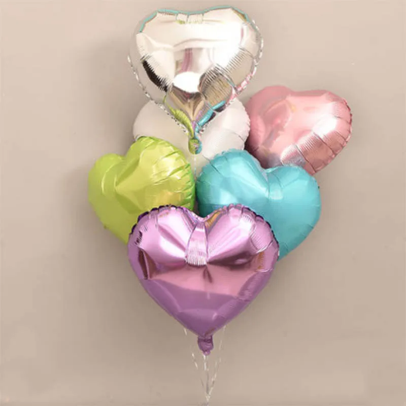 50 шт./лот 18 дюймов формой сердца Воздушные шары надувные шарики с фольгой Love