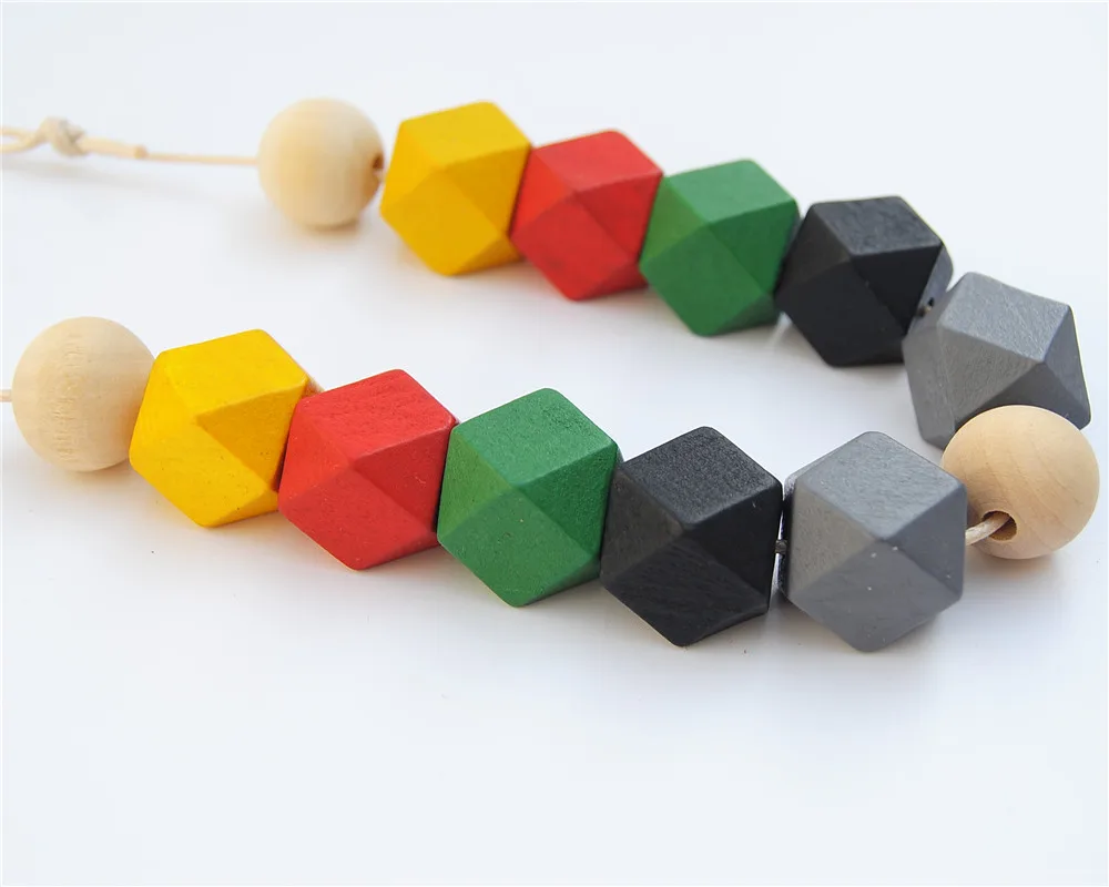 1 шт. многоцветные геометрические деревянные бусины ручной работы современный