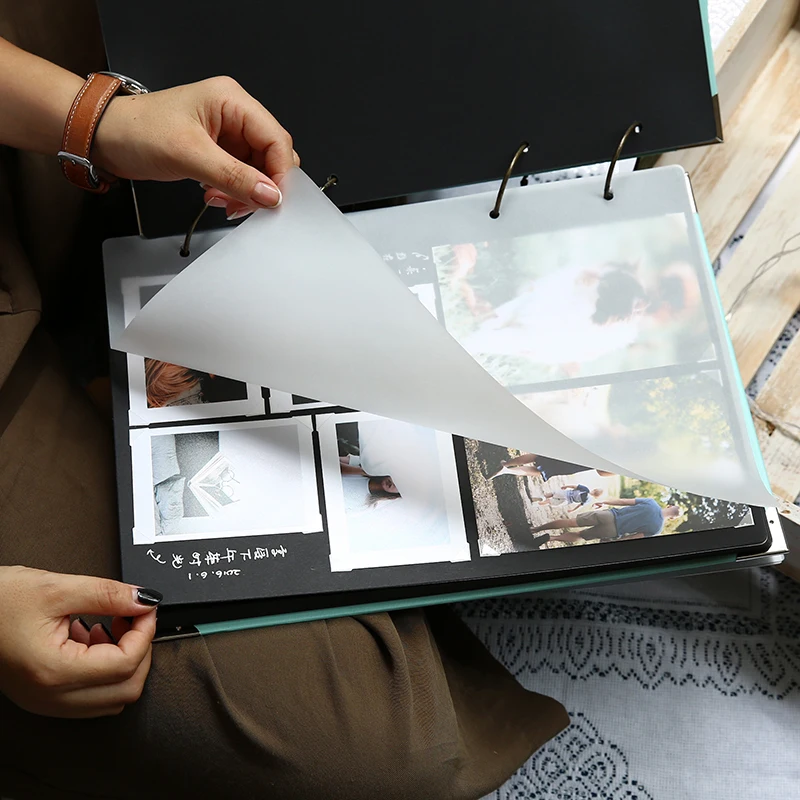 Супер фотоальбом 28 Черный листов Альбом DIY ручной работы семья памяти Запись домашний Декор сувениры для вечерние