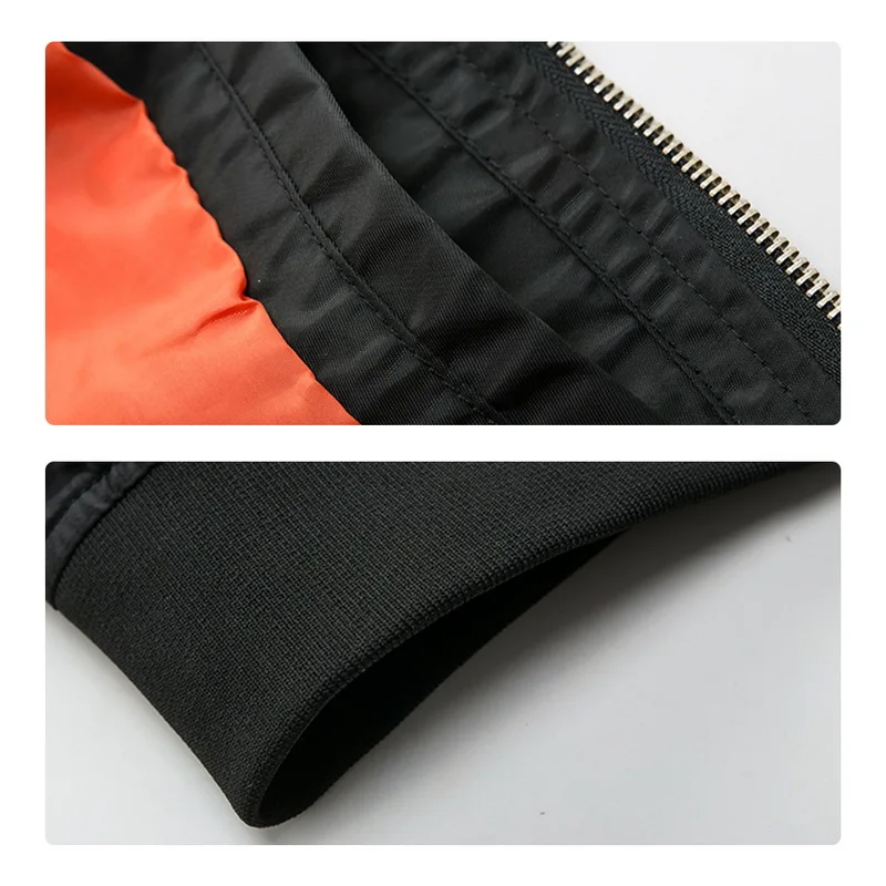 HEFLASHOR Autumn Sports Jackets Large Size Men Pilot Bomber Jacket Male Stand Collar Baseball Arm Zipper Decoration Coat Outwear | Мужская