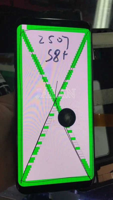 Тренировочный ЖК экран для телефона от S7 edge до s9 plus черный точечный дисплей