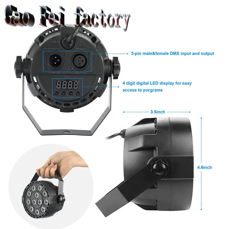 Led Flat Par Lyre Wash DMX сценическое освещение RGBW Sound светильник s Disco 12X3W Dj Equipment