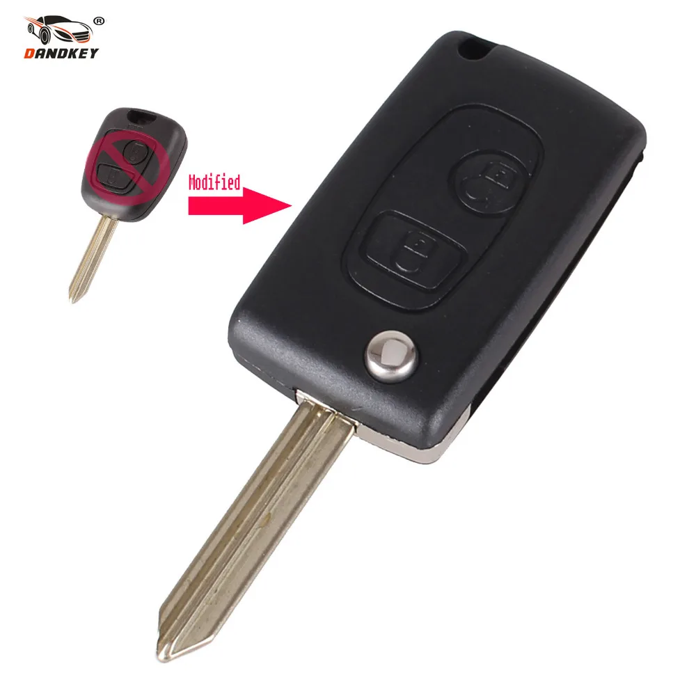 Dandkey изменение складной флип удаленный Оболочки 2 Пуговицы для Citroen C1 C2 C3