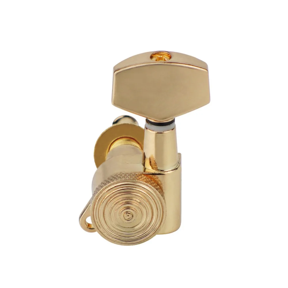 6 шт. блокировки Электрогитары строка Колки тюнеры ключи Золото 3 слева справа