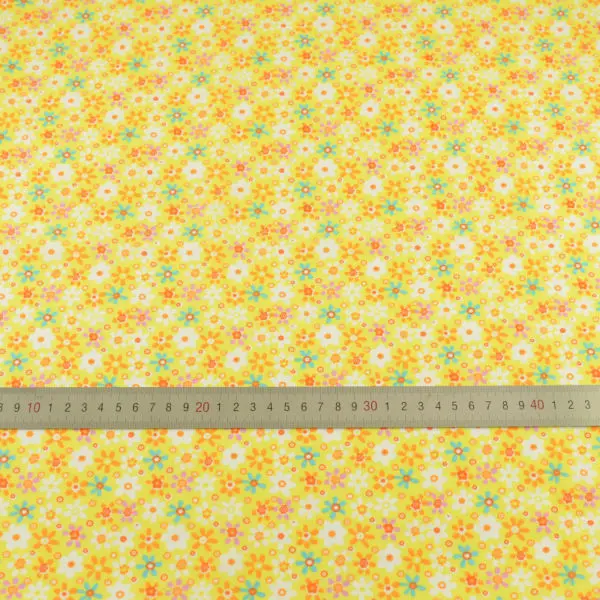 Новое поступление хлопковая ткань с желтым принтом цветочный дизайн шитье