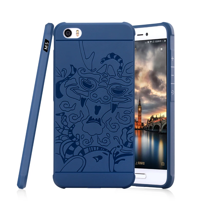 Case For Xiaomi Mi 4 Note 2 Pro 3s Mix Max 5s Plus M5 4C Cover 3D Carved Dragon Matte Soft TPU 4X 5x 6 |
