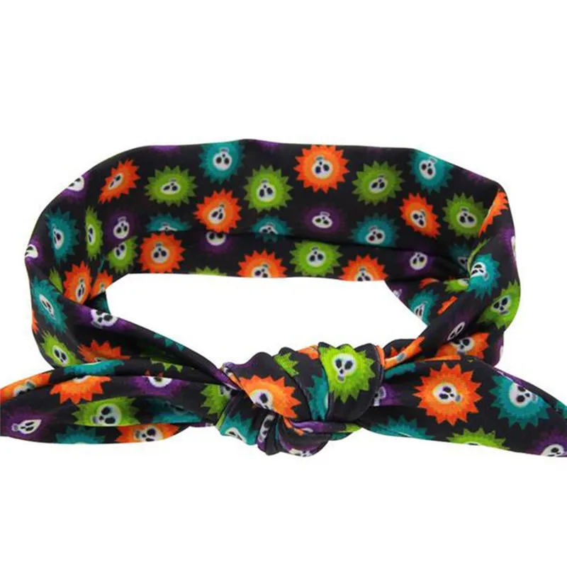 6 Цвета Хэллоуин бантик в виде кроличьих ушек и бантом мягкой принтованной