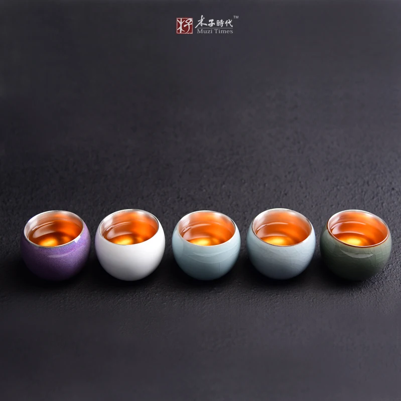 999 Серебряная керамическая чашка для чая с серебряным штифтом Ming Cup Kungfu одной