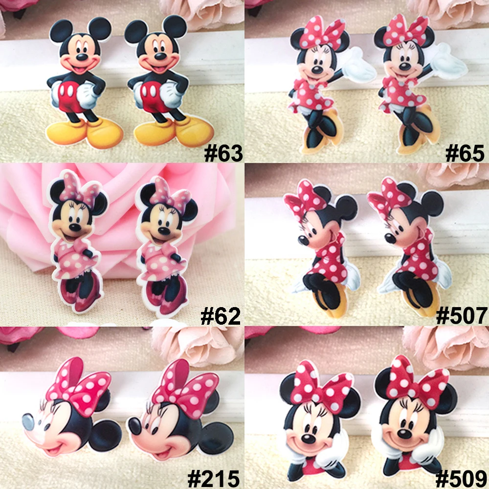 60 шт./лот смешанные кавайные Мультяшные мыши с плоской задней поверхностью