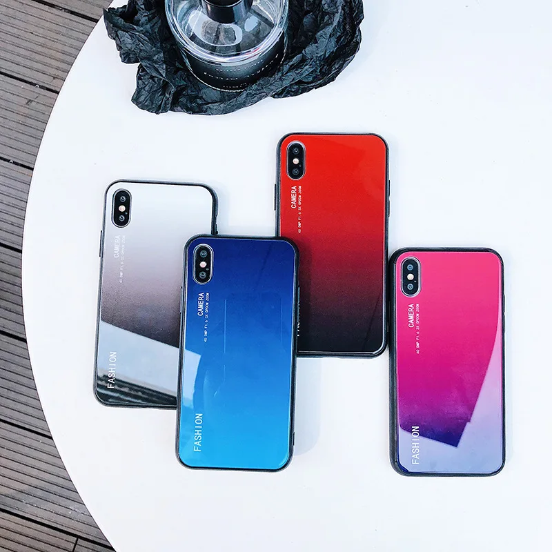 Чехол для телефона GKK iPhone XS Max 7 8 Plus чехлы из закаленного стекла силикона ТПУ