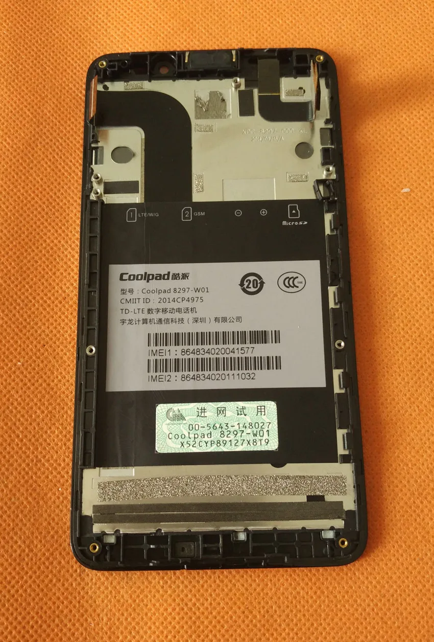 Б/у Оригинальный ЖК дисплей + дигитайзер сенсорный экран стекло рамка для Coolpad F1