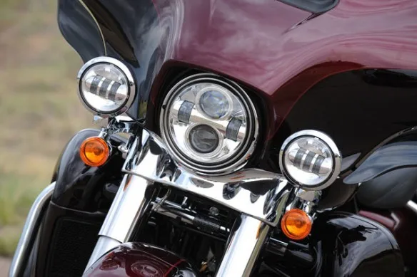 1 комплект для Harley Moto " светодиодный головной светильник с 4,5" светодиодный противотуманный светильник для мотоцикла Harley Davidson с " кронштейном переходное кольцо