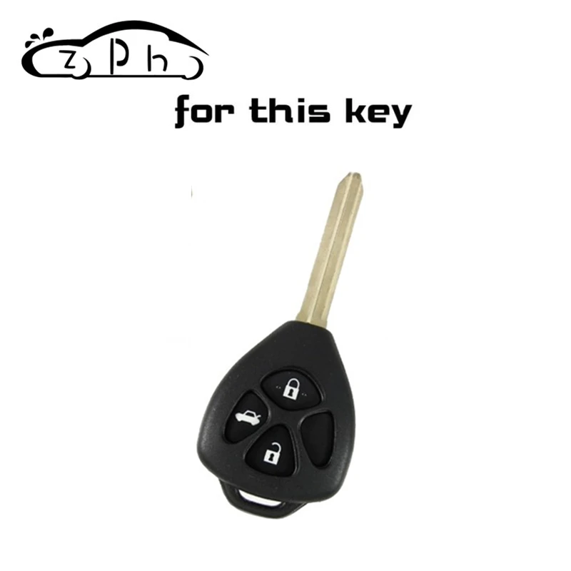 Силиконовый чехол для ключей Toyota Camry Crown Ruiz Corolla Vios Reiz Avensis Rav4 Scion с 3 кнопками