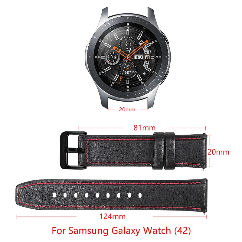 20/22 мм кожаный браслет для Samsung Galaxy часы 46мм 42мм / Samsung Gear S3 Frontier / Классический Умные часы Gear S2 S4 Бизнес / спорт Сменный ремешок смотреть аксессуары