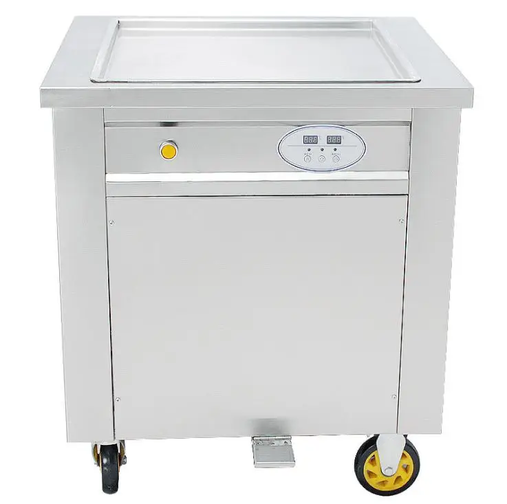 

Free shipping cheap commercial single square pan frying or fry or fried roller ice cream rolled maker machine