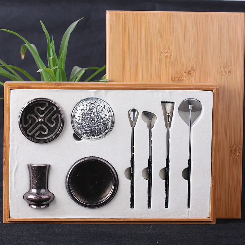 Семь античных наборов из чистой меди ароматическая печь для благовоний пыль и