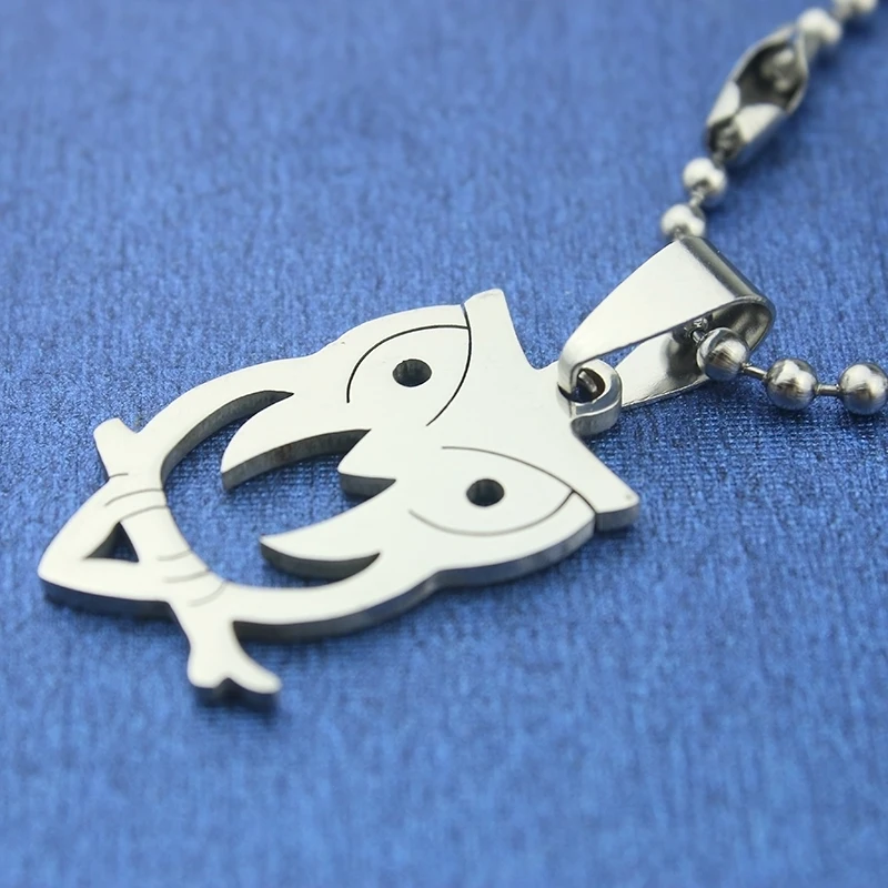 Мужское колье с подвеской в виде совы из титановой нержавеющей стали|owl pendant|stainless