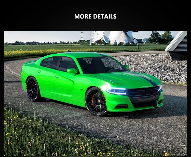 VLAND черный корпус светодиодный налобный фонарь для Dodge Зарядное устройство фары- светодиодный биксеноновый объектив двойной луч HID комплект