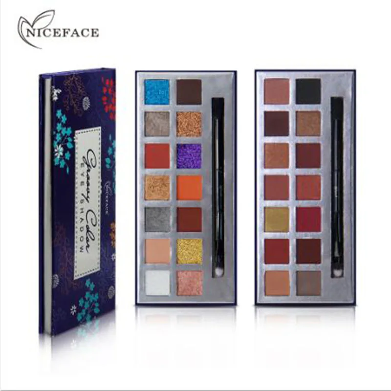 NICEFACE Pressed Powder Glitter Eyeshadow Makeup Sunset Palette Shimmer Matte Eye Shadow Pallete Desert 14 Colors |