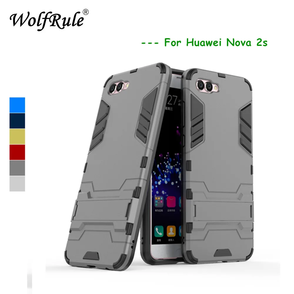 

Чехол wolfrole Huawei Nova 2S, чехол для Huawei Nova 2S, мягкий силиконовый + пластиковый чехол с подставкой для Huawei Nova 2S, чехол для телефона Nova 2s