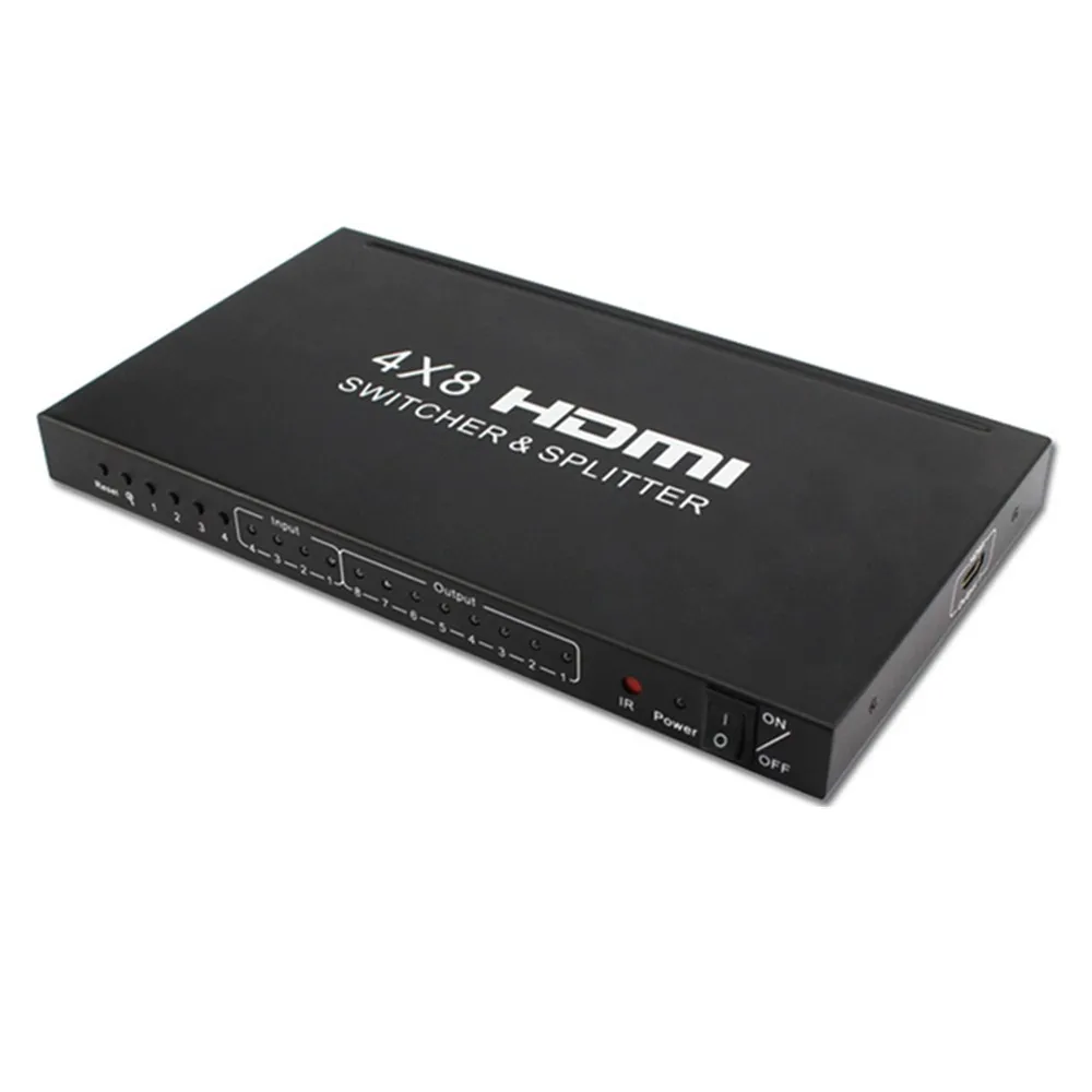 4Kx2K 3D 4x8 HDMI Switcher/Splitter IR RC Control Support DTS/Dolby-AC3/DSD Power Adapter For HDTV Video Display Free Shipping | Компьютеры