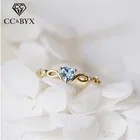 CC Простые Кольца для женщин с кубическим цирконием, синий цвет, обручальные модные ювелирные изделия для невесты, бижутерия, Прямая поставка CC2291