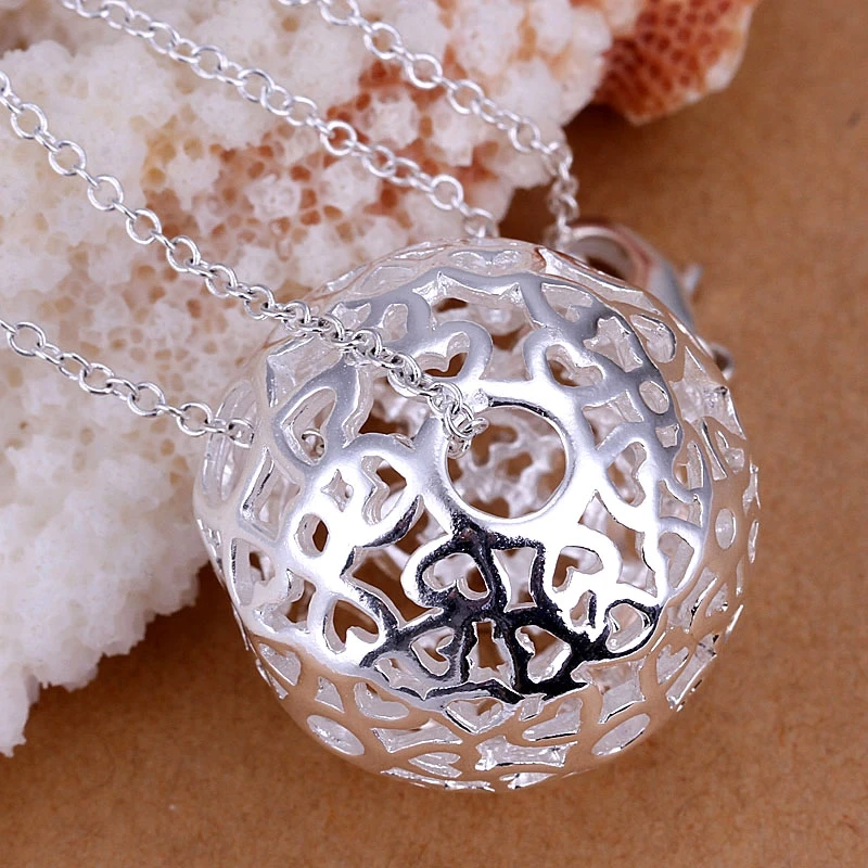 Трехмерный шар кулон простой Сферический Серебряный 925 серебро подвеска сделай