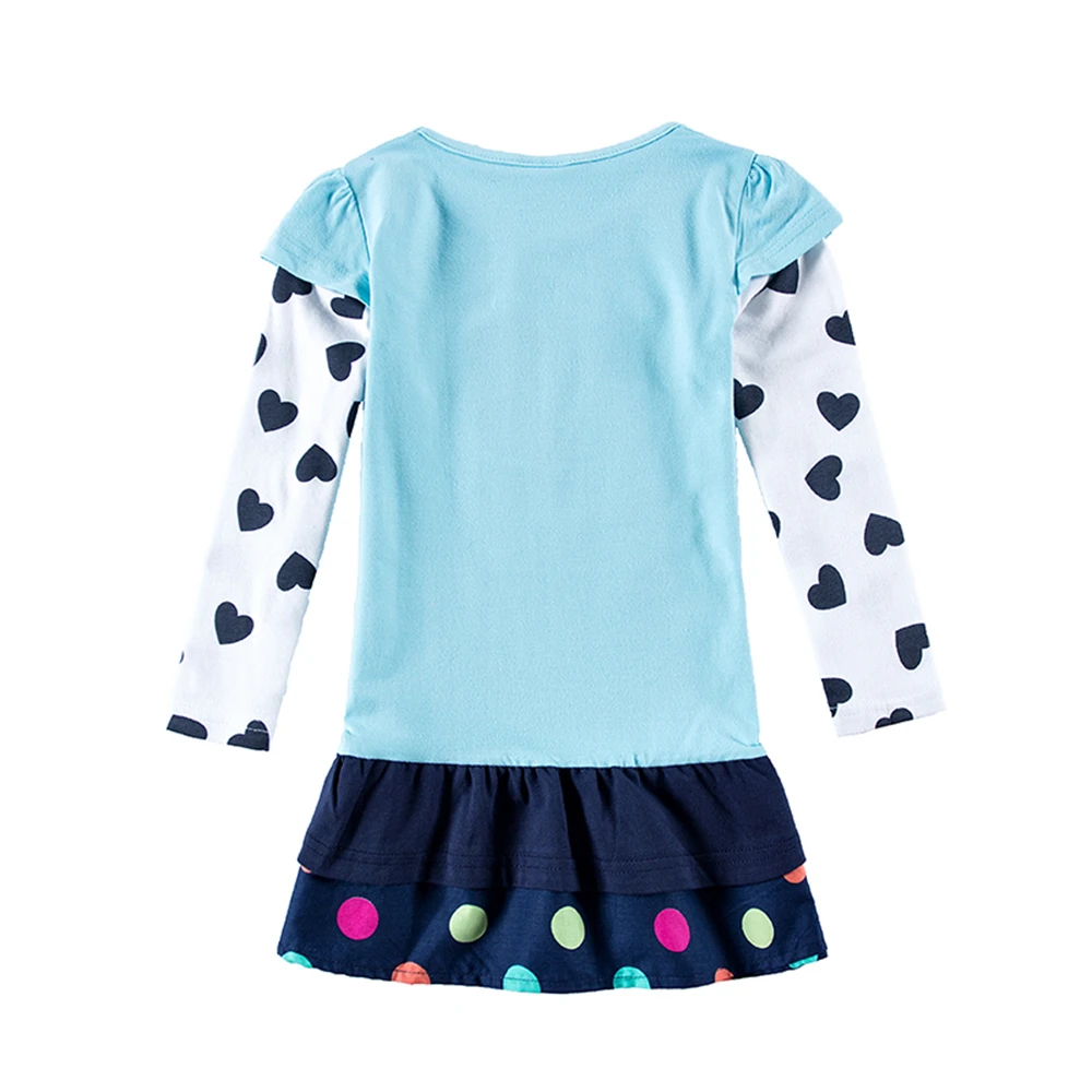 JUXINSU Toddler Girls Cotton Long Sleeve Dresses Three Stylish Little Cartoon Autumn Winter Girl Casual Dress for 1-5 Year | Детская