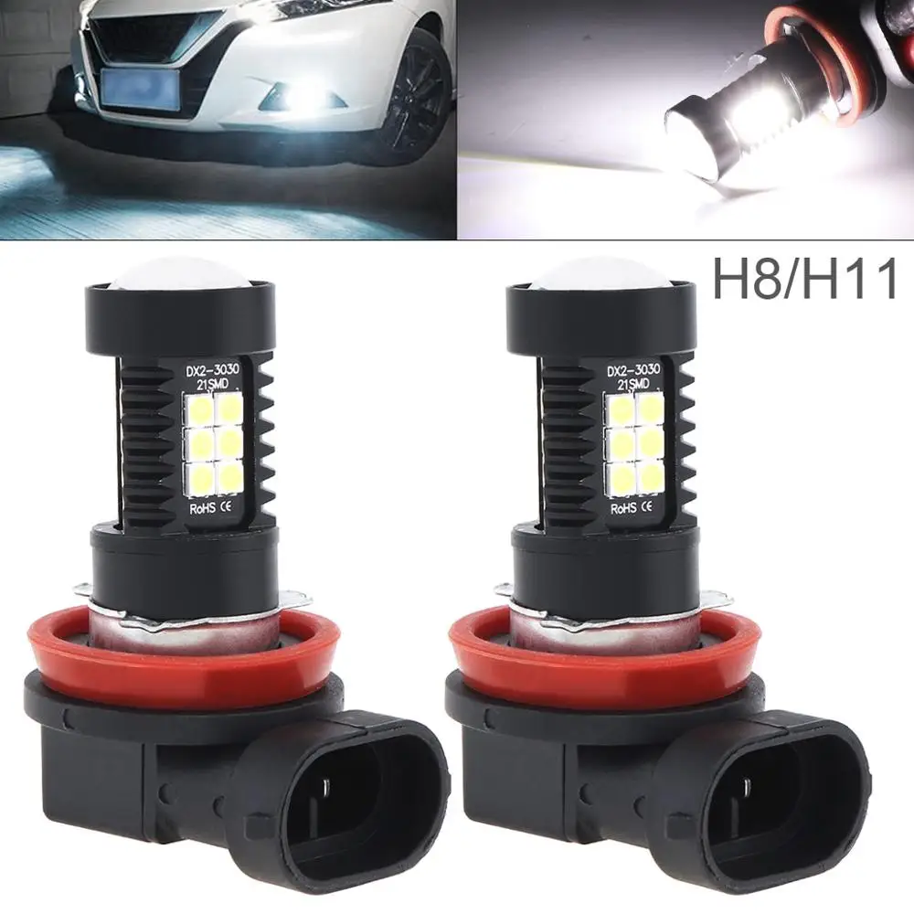 2 шт. Автомобильные светодиодные фары 12V лампы H8 H11 3030 SMD светильник s 1200LM 6500K 7500K