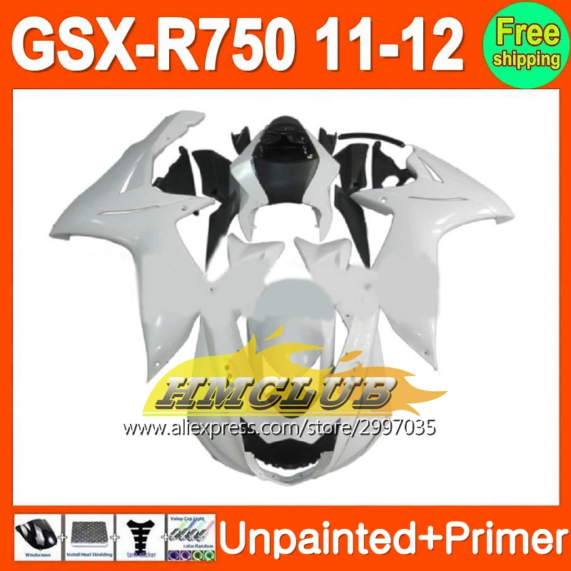 

Bodys Unpainted+Primer Fairing For SUZUKI GSX-R750 11-12 GSXR750 GSXR 750 GSX R750 11 12 2011 2012 2011-2012 Fairings