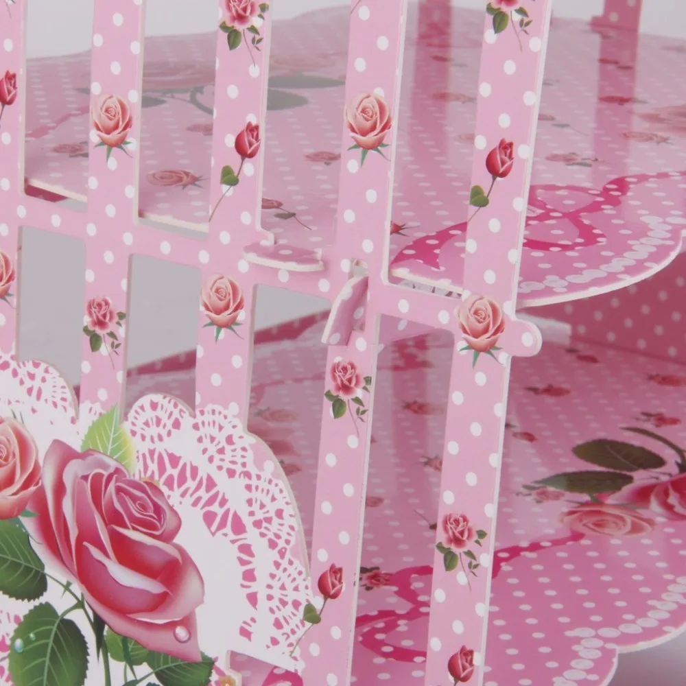 Держатель для кексов 3 яруса клетка Кондитерская Кекс картонная подставка торта