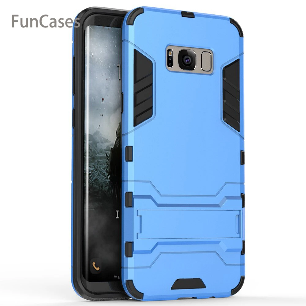 For Samsung Galaxy S8 Plus Case Cover Luxury Iron Man Stand Hard Armor+Soft Silicone TPU for | Мобильные телефоны и