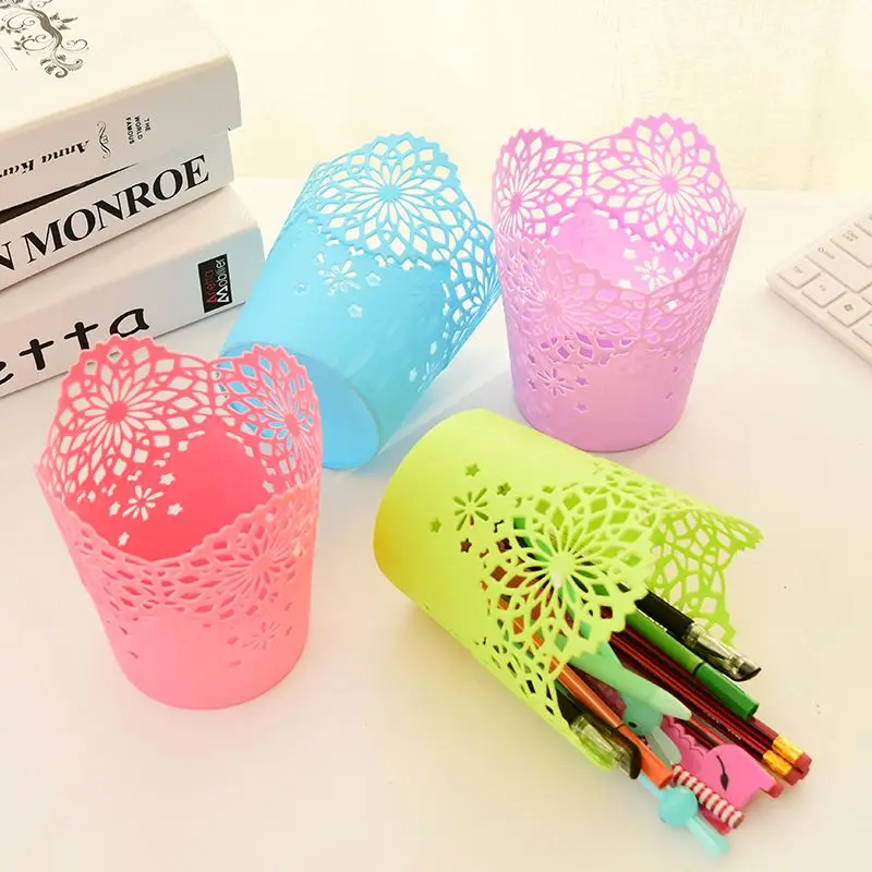 Креативный полый Цветочный карандаш держатель пластиковый футляр для макияжных
