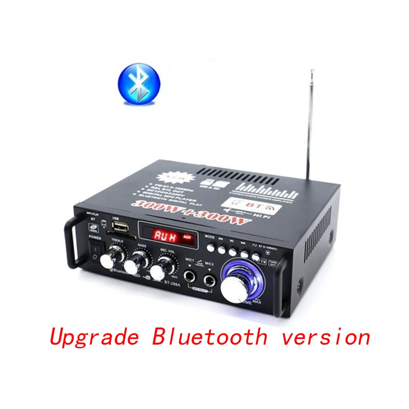 KYYSLB 30 Вт* 2 40 Вт* 2 AV-263/AV253 DC12V AC 220 В стерео Bluetooth усилитель караоке мини домашний аудио автомобильный усилитель USB SD FM